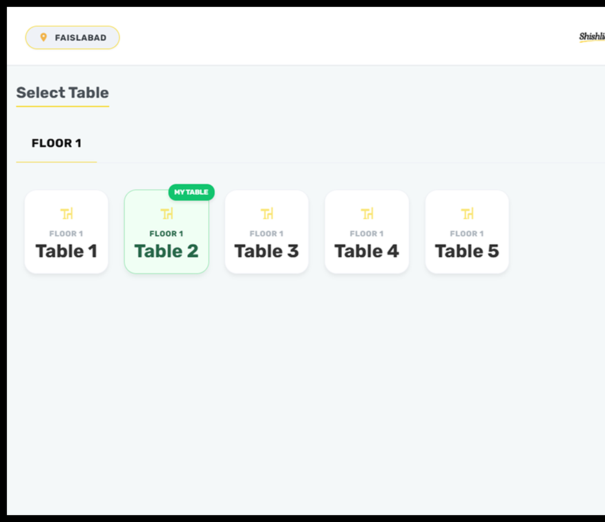 Shishlique order management table with live order statuses