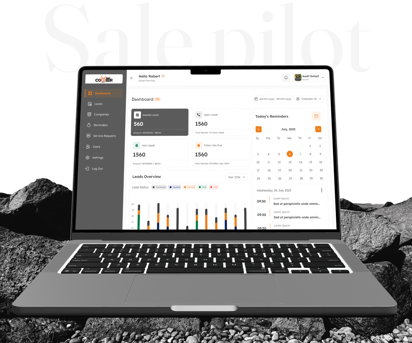 Sales Pilot Dashboard on Laptop